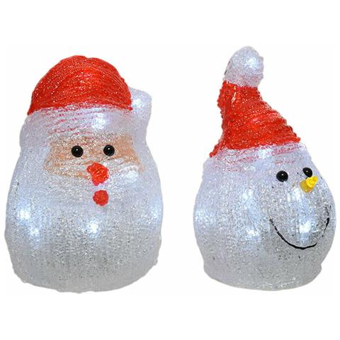 Statua Decorativa 491239 Led Interno Santa Claus 10,5 X 10,5 X 15 Cm - Foto 1