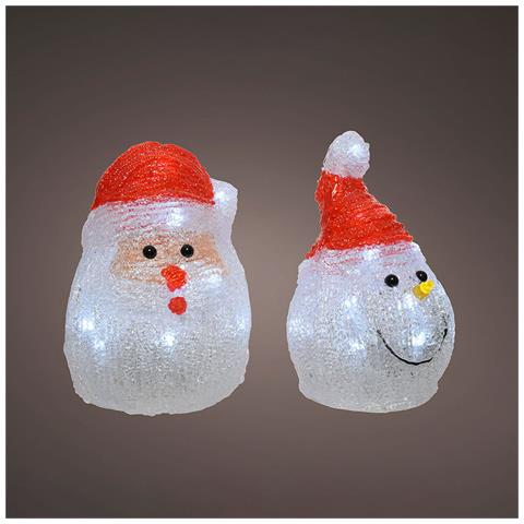 Statua Decorativa 491239 Led Interno Santa Claus 10,5 X 10,5 X 15 Cm - Foto 2