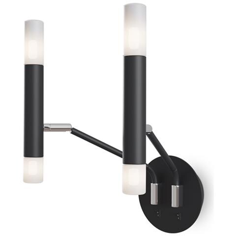 Applique Da Parete Moderno Vigo Metallo Nero Vetro 4 Luci G9 25w - Foto 1