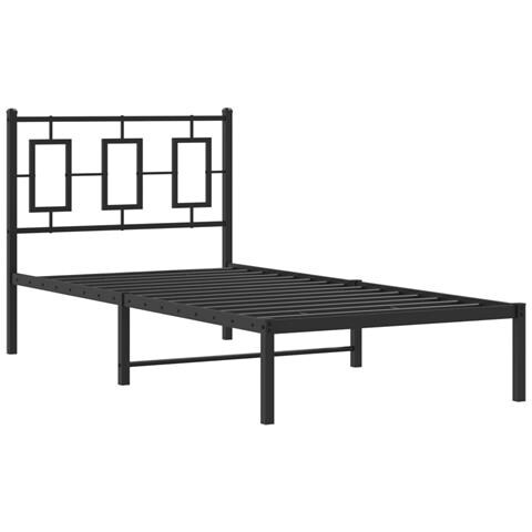 Giroletto Con Testiera In Metallo Nero 90x200 Cm - Foto 2
