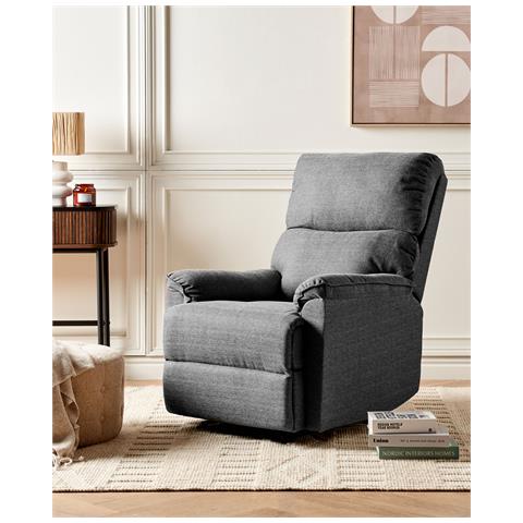 Poltrona Reclinabile Tessuto Grigio Everton - Foto 1