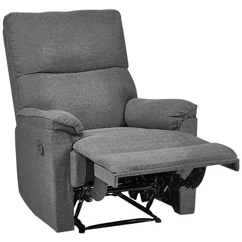 Poltrona Reclinabile Tessuto Grigio Everton - Foto 7