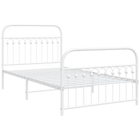 Giroletto Con Testiera E Pediera Metallo Bianco 107x203 Cm - Foto 2