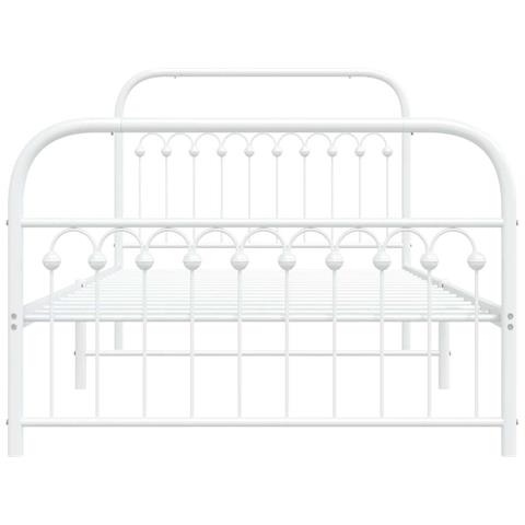 Giroletto Con Testiera E Pediera Metallo Bianco 107x203 Cm - Foto 8