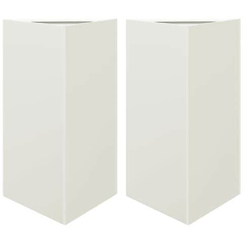 Fioriere 2 Pz Bianche Triangolari 50x43x75 Cm In Acciaio - Foto 1