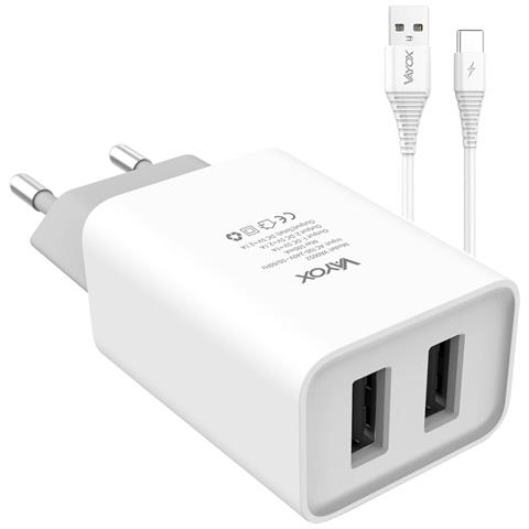 Caricabatterie 2x Usb 5v 2.1a + Cavo Usb Tipo C 1m Va0052c - Foto 1