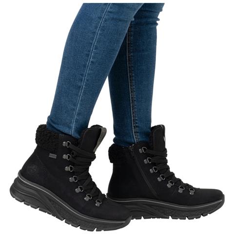 Black Casual Closed Ladies Mid Height Boots Stivaletti Pelle Sintetica Scarpe Donna Nero Eu 38, 48034-00 - Foto 2