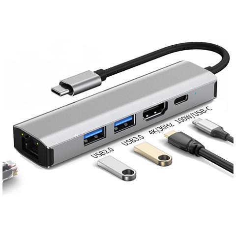 Docking Station 5-in-1 Con Hdmi 4k, Pd Da 100 W Ed Ethernet Gigabit - Foto 2