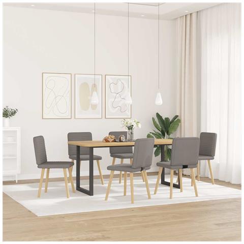 Sedie Da Pranzo 6 Pz Grigio Talpa In Tessuto - Foto 2