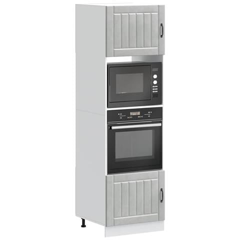 Armadi Forno 2 Pz Kalmar Grigio Cemento In Legno Multistrato - Foto 1
