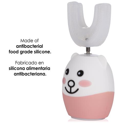 Spazzolino Da Denti Per Bambini Et08 A Forma Di U Elettrico Sonic. Con Base Di Ricarica, Campana E Luce Sterilizzante. - Foto 2