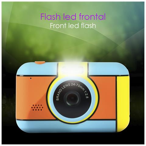 Fotocamera Digitale D7 Con Foto Da 32mpx E Video Hd Per Bambini. Schermo Da 2,4 Pollici. Con Filtri Ed Effetti. Cordino Per Il Trasporto. 9,5x4,3x6 Cm. Colore: Multicolore - Foto 2