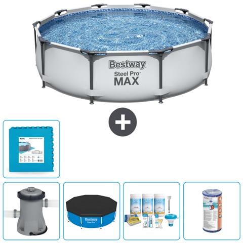 Piscina Fuori Terra - In Giro - 305x76 Cm - Grigio - Include Accessori Coordinati Cb12 - Foto 1