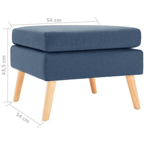 Poggiapiedi Blu In Tessuto - Foto 5