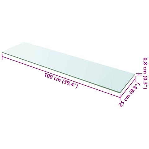 Lusso Casadino -  Mensola In Vetro Trasparente 100x25 Cm - Foto 3