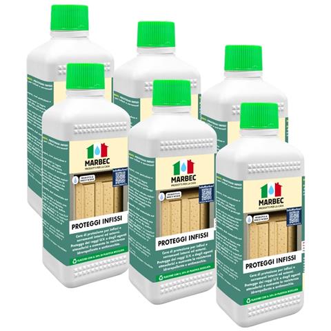 Marbec Proteggi Infissi Ml500x6 Pz Cera Per Infissi Esterni Marbec – Protezione Anti-macchia, Anti-degrado, Ravvivante Naturale Per Serramenti – Uso Interno Ed Esterno - Foto 1