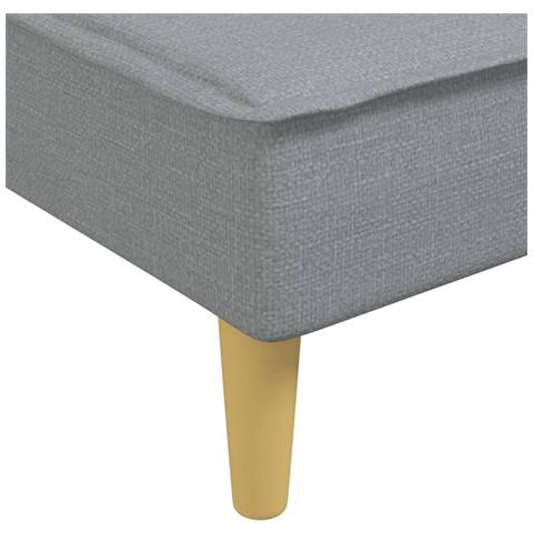 Divano Letto a L Grigio Chiaro 255x140x70 cm in Tessuto - Foto 9