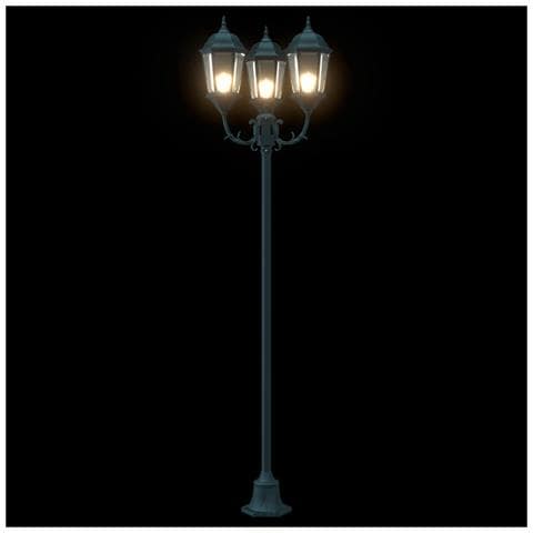 Palo per Giardino  con 3 Lampade E27 Verde 220 cm Alluminio - Foto 2