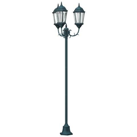 Palo per Giardino  con 3 Lampade E27 Verde 220 cm Alluminio - Foto 1