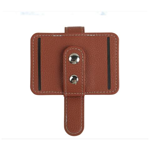 Clip Per Porta Occhiali Da Sole In Pelle Pu Per Visiera Auto Brown - Foto 1