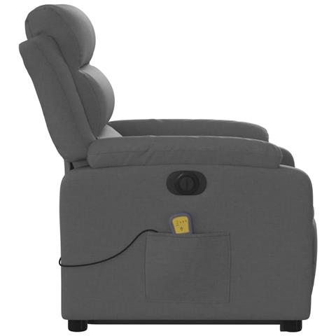 Poltrona Alzapersona Massaggi Elettrica Grigio Scuro Tessuto - Foto 9