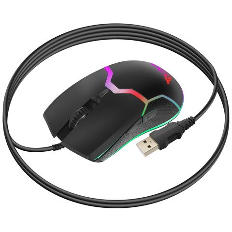 Mouse Gaming Rgb 800-7200 Dpi 6 Tasti Per Pc, Nero - Foto 1