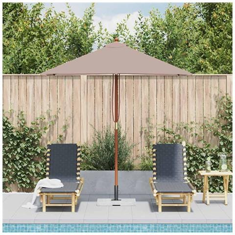 Ombrellone Da Esterni Con Palo In Legno 150x200 Cm Tortora - Foto 2