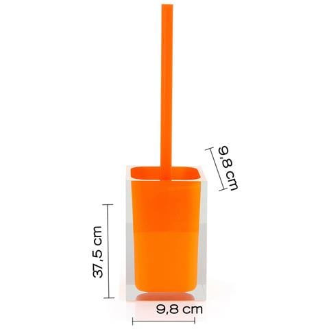 Scopino Wc D'appoggio Con Ciuffo In Setole Linea Rainbow Ra33 Arancio - Foto 2