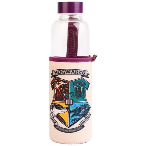 Borracca In Vetro Stemma Di Hogwarts Di 500ml, Viola - Foto 1