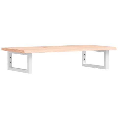 Ripiano a Parete per Lavabo in Acciaio e Massello di Rovere - Foto 1