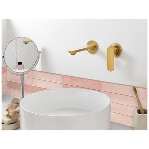 Rubinetto Miscelatore Da Parete Per Lavabo Guatavia Ottone Oro - Foto 1