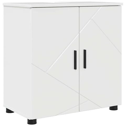 Mobile da Bagno Bianco lucido 61 x 35 x 64 cm Legno multistrato - Foto 1