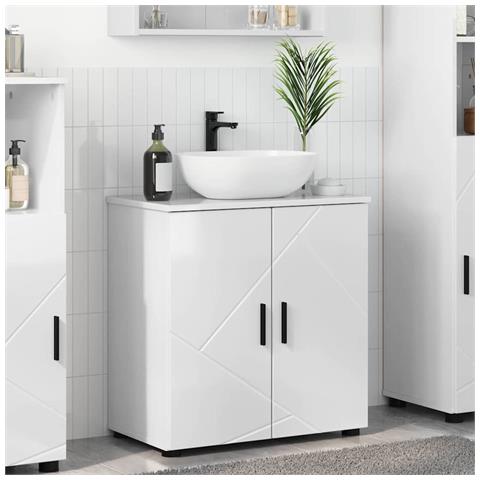 Mobile da Bagno Bianco lucido 61 x 35 x 64 cm Legno multistrato - Foto 2