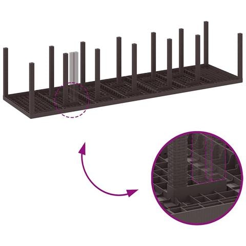 Set da Pranzo per Giardino 15 pcs Marrone Rattan Polt - Foto 9