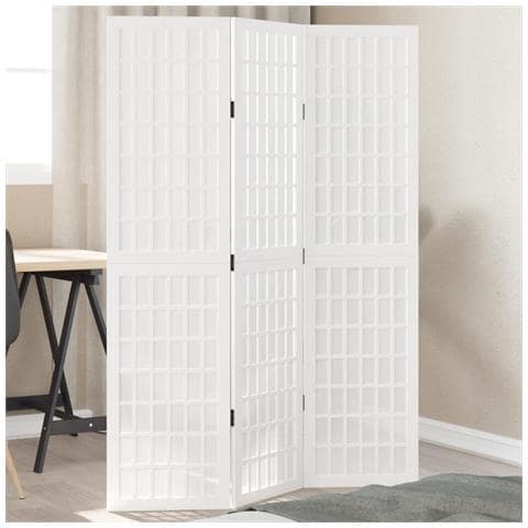 Divisorio Ambienti 3Pannelli Bianco Legno Massello di Paulownia - Foto 2