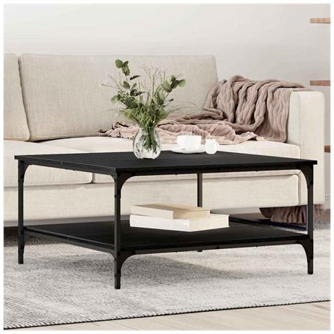 Tavolino da salotto Rovere nero 80 x 80 x 40 cm - Foto 2