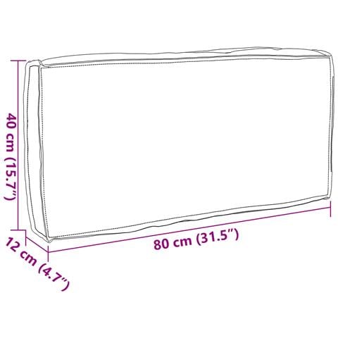 Cuscino Pallet Schienale Blu Reale 80x40x12 cm Tessuto Oxford - Foto 6