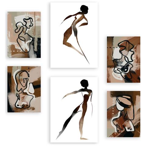Set Di 6 Stampe Body Virtue 1 In Dipinti Decorativi Estetici Astratti Femminili Per Il Tuo Soggiorno, Camera Da Letto, Casa A3 & A4 Senza Cornice - Foto 1