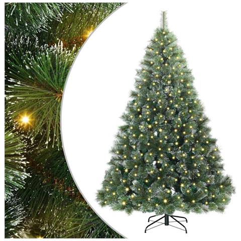 Albero di Natale artificiale con 300 LED Verde 210 cm PE e PVC - Foto 1