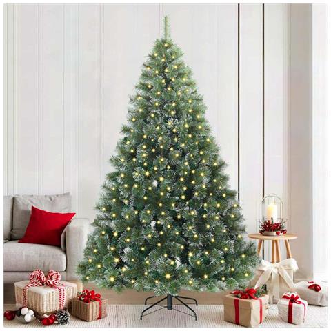 Albero di Natale artificiale con 300 LED Verde 210 cm PE e PVC - Foto 2