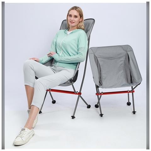 Sedia Da Campeggio Ultraleggera Pieghevole - Seduta Portatile Per Esterni Khaki - Foto 2