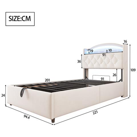 Letto Bambini Con Decorazioni A Rombo E Luci Colorate - Foto 3