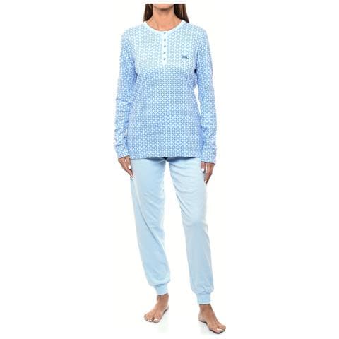 Pigiama Da Donna In Cotone A Maniche Lunghe Klp1 - Foto 1