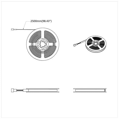 Striscia LED 12 pcs Nero e trasparente 2500 mm Rame e plastica - Foto 9