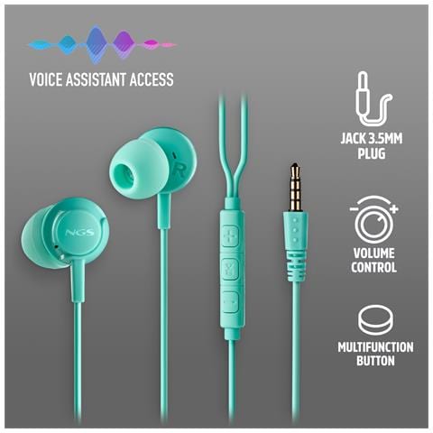 Auricolari Cross Drift Mint - In-ear, Microfono, Controllo volume, Jack 3.5mm - Foto 4