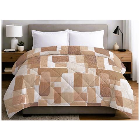 Trapuntino Piumino Estivo Primaverile 100gr Mq Leggero Disegno Brick Matrimoniale Arancio - Foto 1