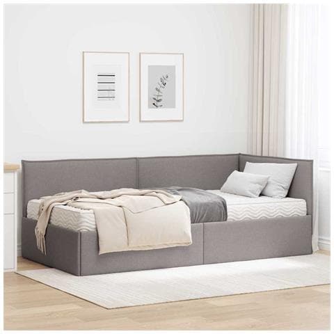 Struttura Letto Angolare con Materasso 2 pcs Talpa Velluto - Foto 2