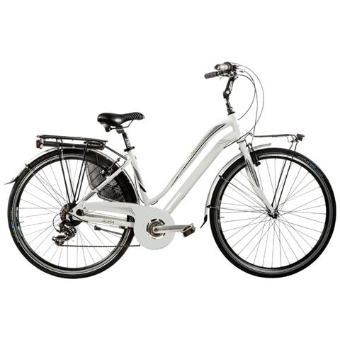 Bici Da Donna Misura 28 City Bike Bicicletta Aura7v Linea Aura Telaio In Alluminio Cambio 7v Completa Di Accessori E Luci A Led - 44 Nero Opaco - Foto 2