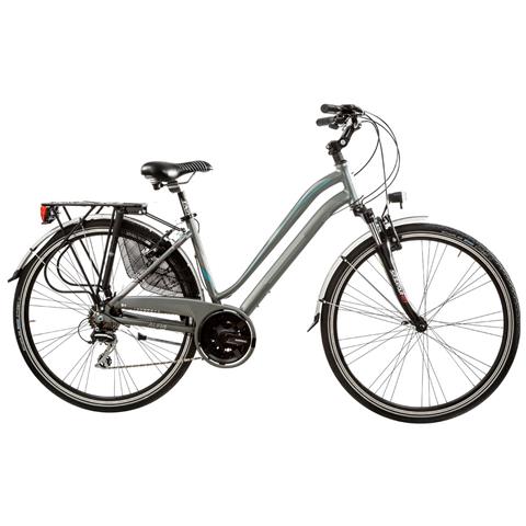 Bici Da Donna Misura 28 City Bike Bicicletta Aura7v Linea Aura Telaio In Alluminio Cambio 7v Completa Di Accessori E Luci A Led - 44 Nero Opaco - Foto 3
