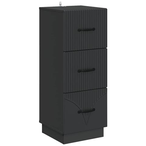 Mobile con Cassetti Nero 33 x 34,5 x 87 cm Legno ingegnerizzato - Foto 1